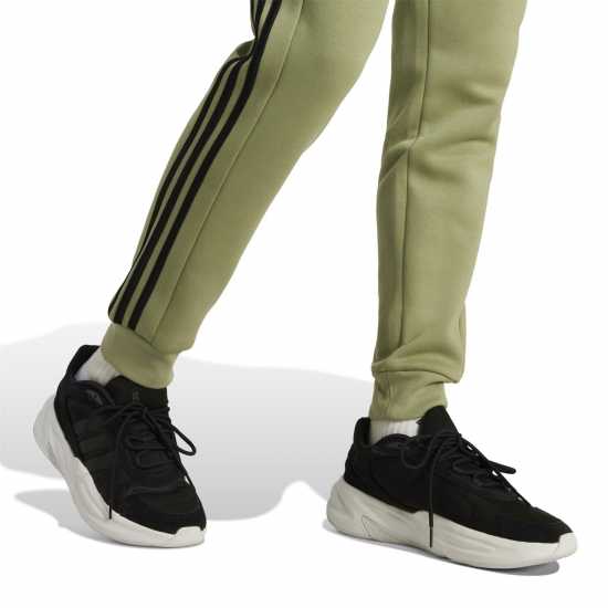 Adidas Fleece Tapered Cuff 3-Stripes Joggers Зелен палатка Мъжки меки спортни долнища