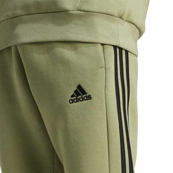 Adidas Fleece Tapered Cuff 3-Stripes Joggers Зелен палатка Мъжки меки спортни долнища