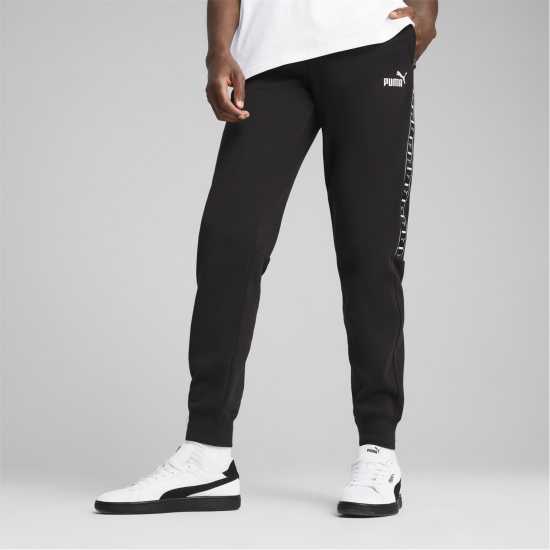 Puma Tape Closed Hem Fleece Joggers Черно Пума Puma Tape Closed Hem Fleece Joggers Черно Пума