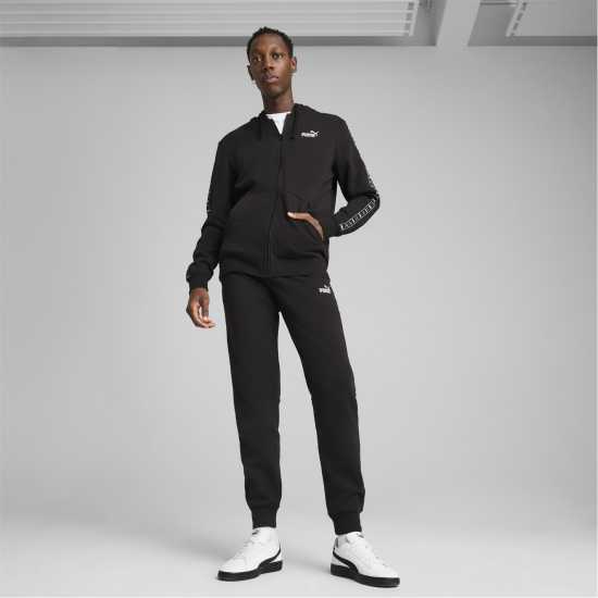 Puma Tape Closed Hem Fleece Joggers Черно Пума Puma Tape Closed Hem Fleece Joggers Черно Пума