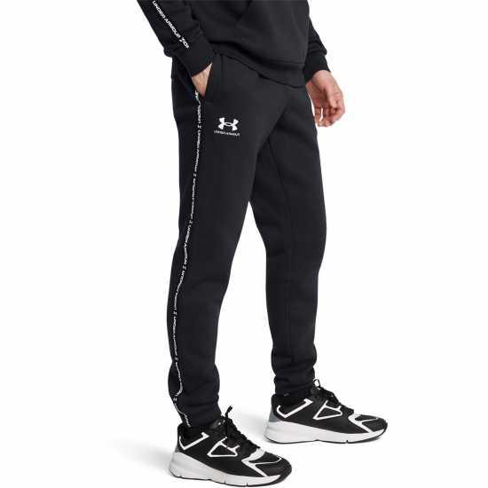 Under Armour Icon Taping Closed Hem Fleece Joggers Черно 