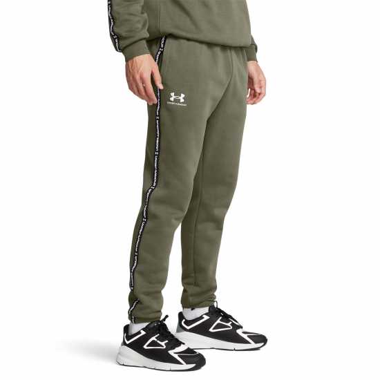 Under Armour Icon Taping Closed Hem Fleece Joggers Морско ОД Зелено 