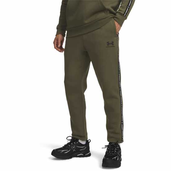 Under Armour Men's Icon Taping Closed Hem Fleece Joggers Green/Black 