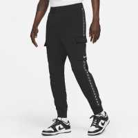 Nike Мъжко Долнище Repeat Fleece Cargo Pants Mens Black/White Мъжко облекло за едри хора