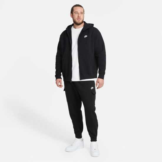 Nike Мъжко Долнище Sportswear Club Fleece Cargo Pants Mens Black/White Мъжко облекло за едри хора