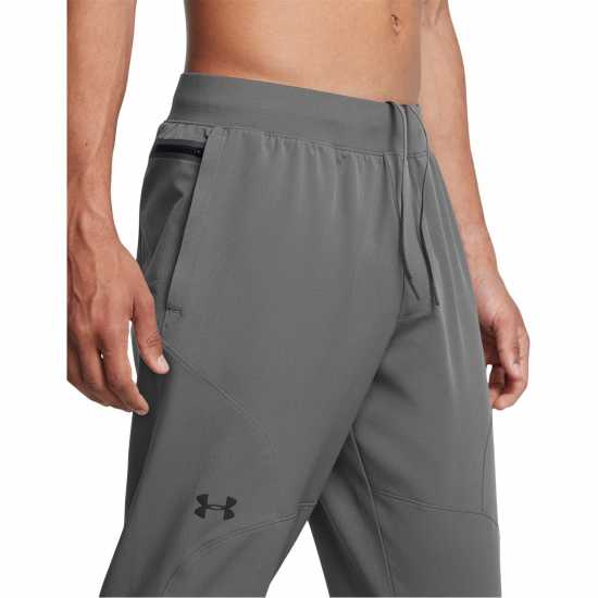 Under Armour Мъжко Спортно Долнище Under Unstoppable Tapered Jogging Bottoms Mens Сиво 