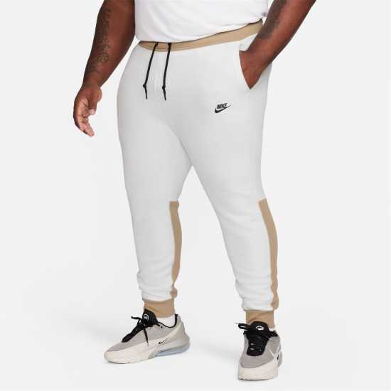 Nike Мъжко Спортно Долнище Tech Fleece Joggers Mens White/Khaki 