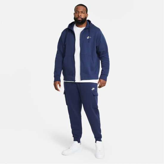 Nike Sportswear Club Fleece Men's Cargo Pants Морско синьо/Бяло Мъжки меки спортни долнища