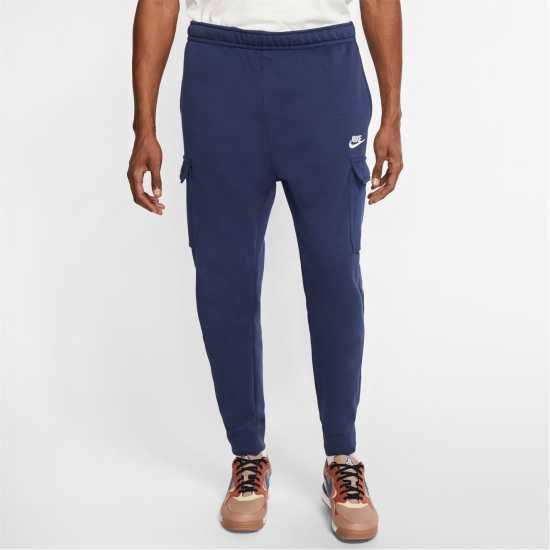Nike Sportswear Club Fleece Men's Cargo Pants Морско синьо/Бяло Мъжки меки спортни долнища