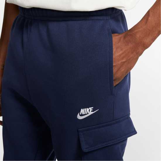 Nike Sportswear Club Fleece Men's Cargo Pants Морско синьо/Бяло Мъжки меки спортни долнища