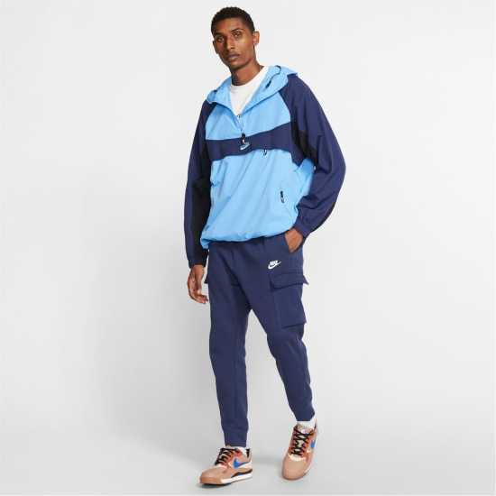 Nike Sportswear Club Fleece Men's Cargo Pants Морско синьо/Бяло Мъжки меки спортни долнища