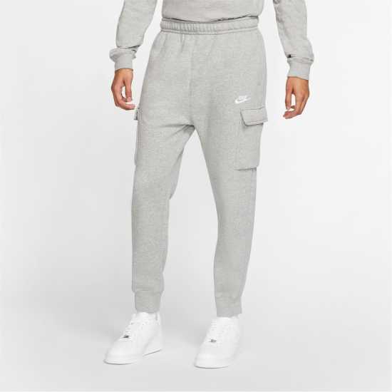 Nike Sportswear Club Fleece Men's Cargo Pants Тъмно сиво / Бяло Мъжки меки спортни долнища