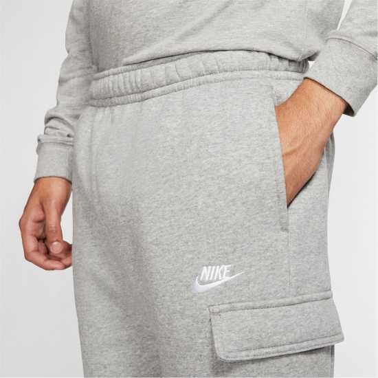 Nike Sportswear Club Fleece Men's Cargo Pants Тъмно сиво / Бяло Мъжки меки спортни долнища