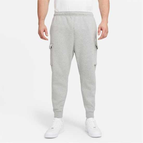 Nike Sportswear Club Fleece Men's Cargo Pants Тъмно сиво / Бяло Мъжки меки спортни долнища