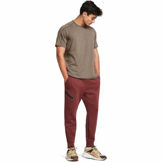 Under Armour Men's Closed Hem Fleece Joggers Red 