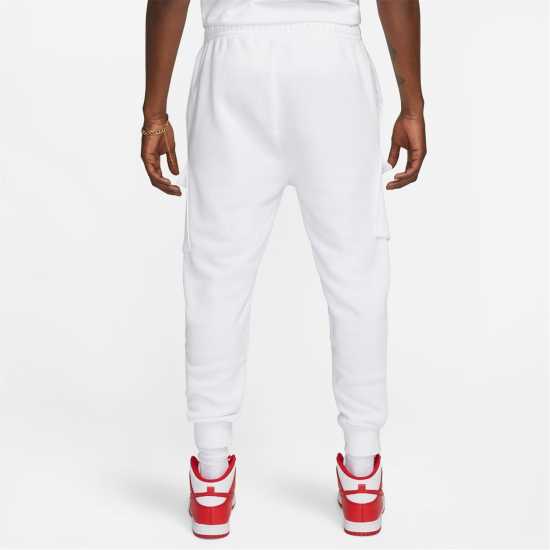 Nike Sportswear Standard Issue Fleece Cargo Trousers White Мъжко облекло за едри хора