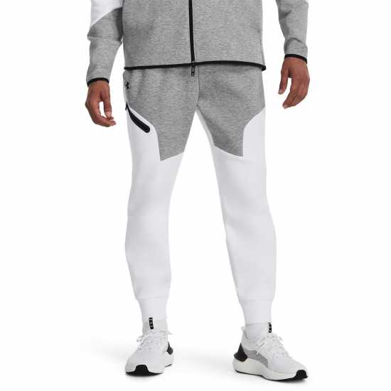 Under Armour Unstoppable Fleece Joggers White/Grey - Мъжко облекло за едри хора