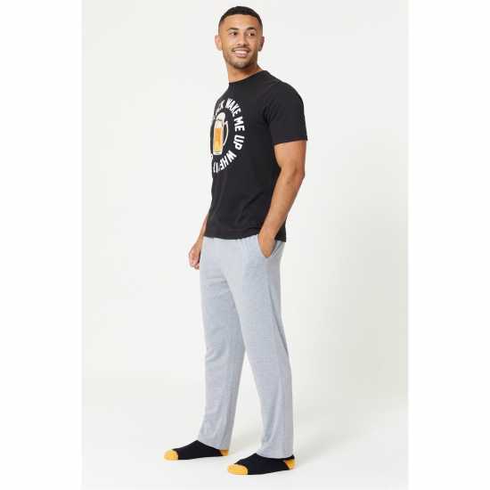 Beer Pyjama Gift Set With Sock And Bottle Opener Black/grey Marl  Мъжки чорапи