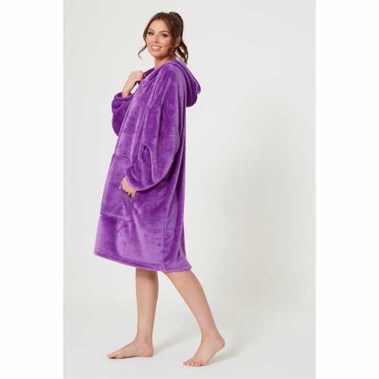 Be You Plain Snuggle Hoodie Purple Дамски пижами