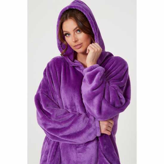 Be You Plain Snuggle Hoodie Purple Дамски пижами