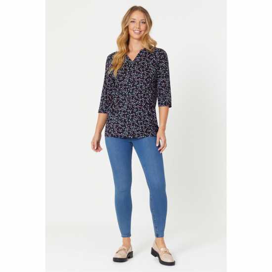 Be You Ditsy Open Collar Tunic  Дамски поли и рокли