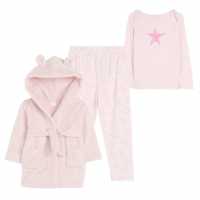 Baby Girl Pyjama And Robe Set Pink/white
