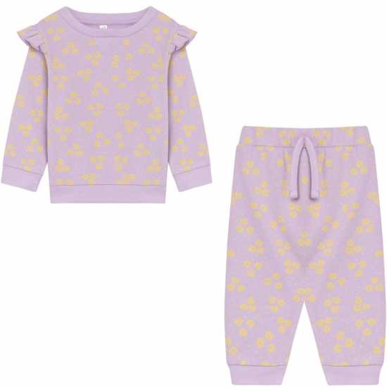 Girls Wow Buy Ditsy Jog Set Purple Yellow  Бебешки дрехи