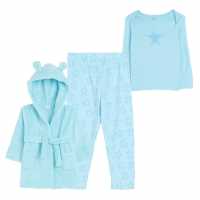 Baby Boy Pyjama And Robe Set Blue/white