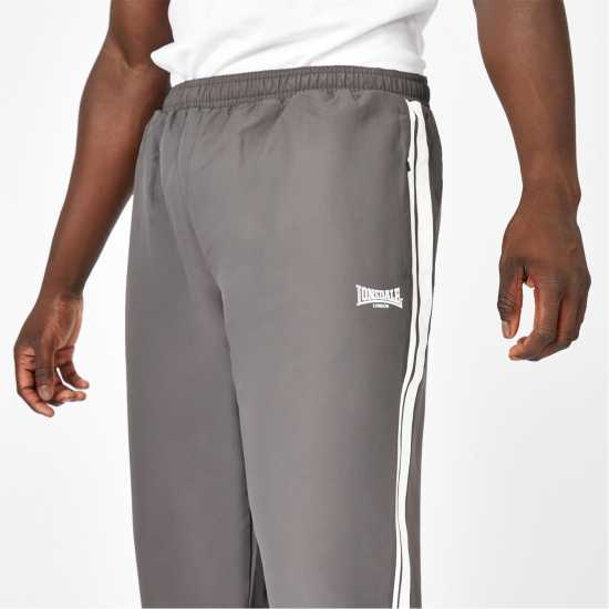 Lonsdale Текстилно Долнище Мъжко 2 Stripe Ch Woven Pants Mens Charcoal Мъжко облекло за едри хора