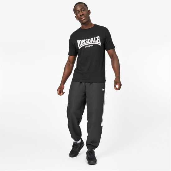Lonsdale Текстилно Долнище Мъжко 2 Stripe Ch Woven Pants Mens Black Мъжко облекло за едри хора