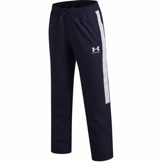Under Armour Детско Долнище За Бягане Rival Fleece Jogging Bottoms Juniors Navy/White 