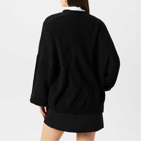 Плетена Жилетка Missy Empire Balloon Sleeve Cardigan Womens Черно Дамски пуловери и жилетки