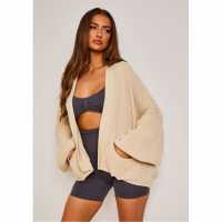 Плетена Жилетка Missy Empire Balloon Sleeve Cardigan Womens Бежово Дамски пуловери и жилетки