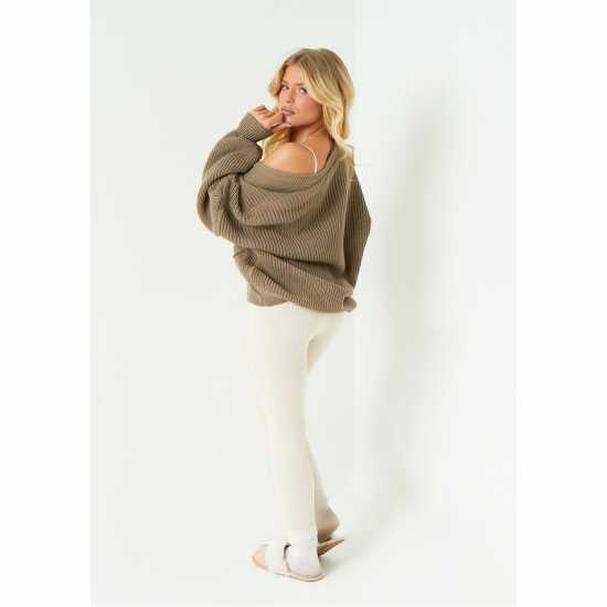 Плетена Жилетка Missy Empire Balloon Sleeve Cardigan Womens Моха Дамски пуловери и жилетки