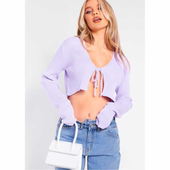 Дамски пуловери и жилетки Плетена Жилетка Missy Empire Knit Tie Cropped Cardigan Плетена Жилетка Missy Empire Knit Tie Cropped Cardigan Дамски пуловери и жилетки