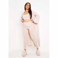Плетена Жилетка Missy Empire Balloon Sleeve Knitted Cardigan Бежово Дамски пуловери и жилетки