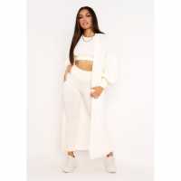 Плетена Жилетка Missy Empire Balloon Sleeve Knitted Cardigan Слонова кост 
