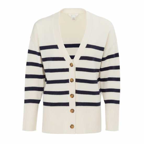 Miso Плетена Жилетка V-Neck Cuff Stripe Cardigan  Дамски пуловери и жилетки