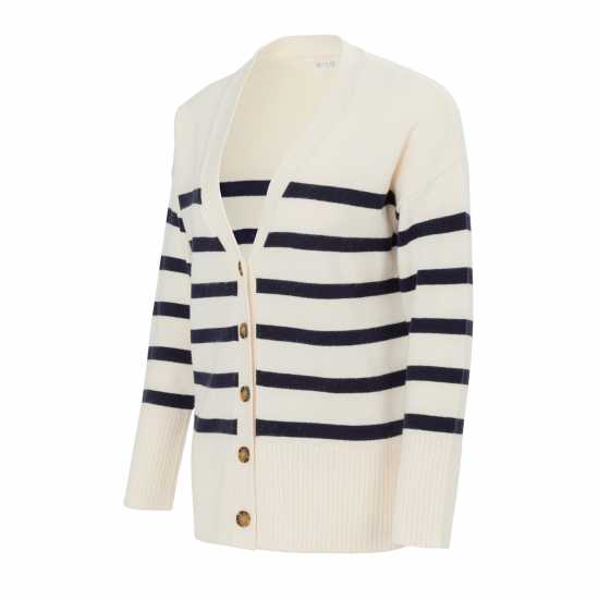Miso Плетена Жилетка V-Neck Cuff Stripe Cardigan  Дамски пуловери и жилетки