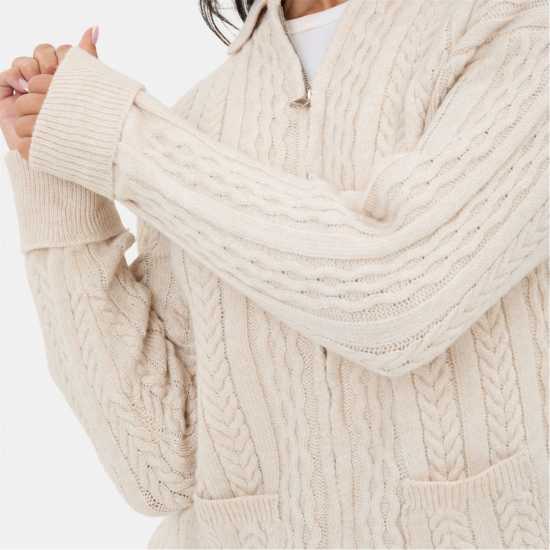 Жилетка С Цип Cable Knit Zip Cardigan Жилетка С Цип Cable Knit Zip Cardigan