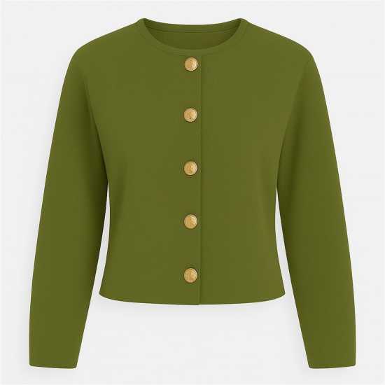 Плетена Жилетка Statement Button Ribbed Cardigan  