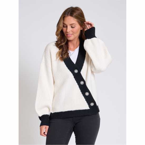 Дамски пуловери и жилетки Плетена Жилетка Be You Asymmetrical Button Up Cardigan Бяло Плетена Жилетка Be You Asymmetrical Button Up Cardigan Бяло Дамски пуловери и жилетки