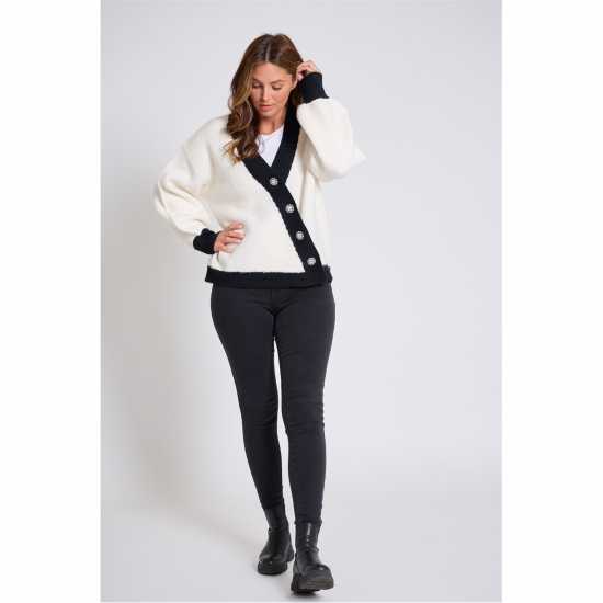 Дамски пуловери и жилетки Плетена Жилетка Be You Asymmetrical Button Up Cardigan Бяло Плетена Жилетка Be You Asymmetrical Button Up Cardigan Бяло Дамски пуловери и жилетки