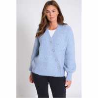 Плетена Жилетка Be You Asymmetrical Button Up Cardigan Синьо Дамски пуловери и жилетки