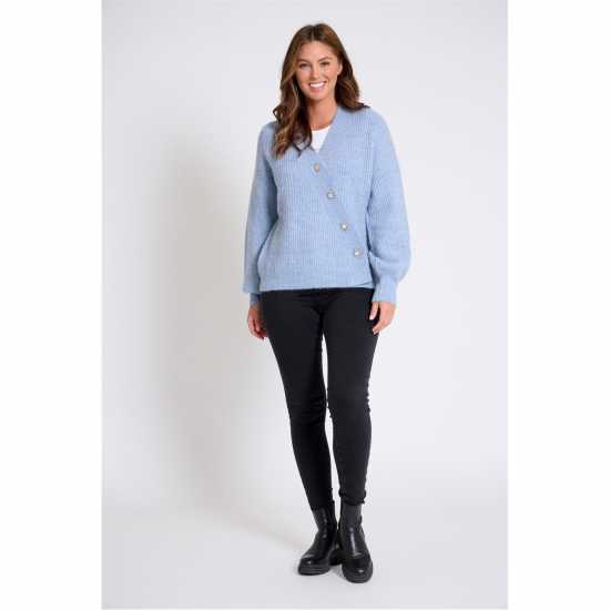 Дамски пуловери и жилетки Плетена Жилетка Be You Asymmetrical Button Up Cardigan Синьо Плетена Жилетка Be You Asymmetrical Button Up Cardigan Синьо Дамски пуловери и жилетки