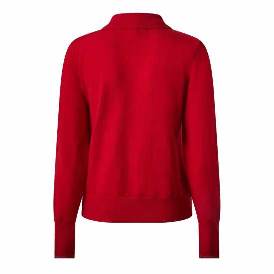 Biba Плетена Жилетка Zip Up Cardigan Червено Дамски пуловери и жилетки