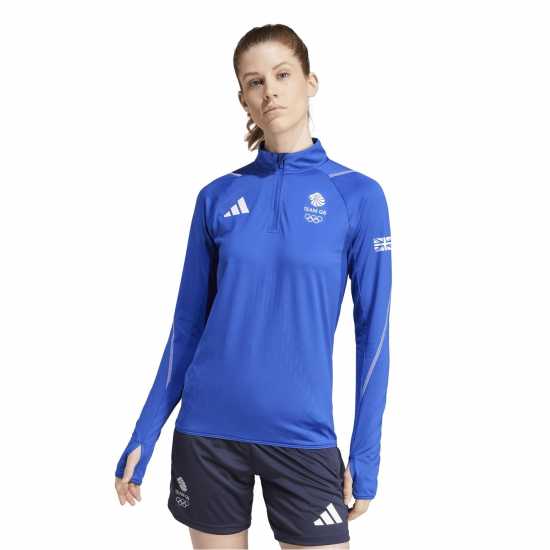 Adidas Women's Team Gb Performance Tracksuit Top Semi Lucid Blue Adidas Women's Team Gb Performance Tracksuit Top Semi Lucid Blue