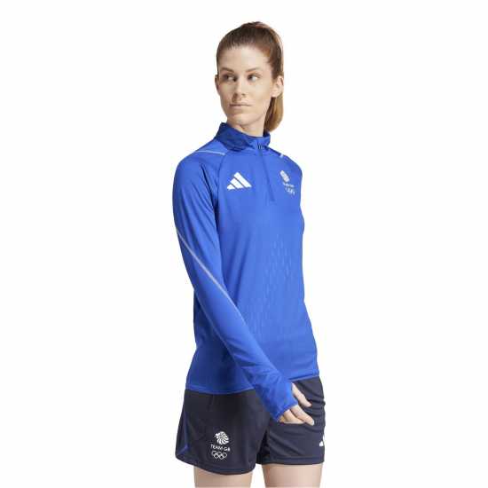 Adidas Women's Team Gb Performance Tracksuit Top Semi Lucid Blue Adidas Women's Team Gb Performance Tracksuit Top Semi Lucid Blue