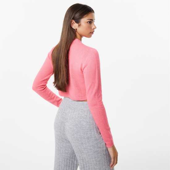 Плетена Жилетка Jack Wills Button Through Cardigan Hot Pink Дамски пуловери и жилетки