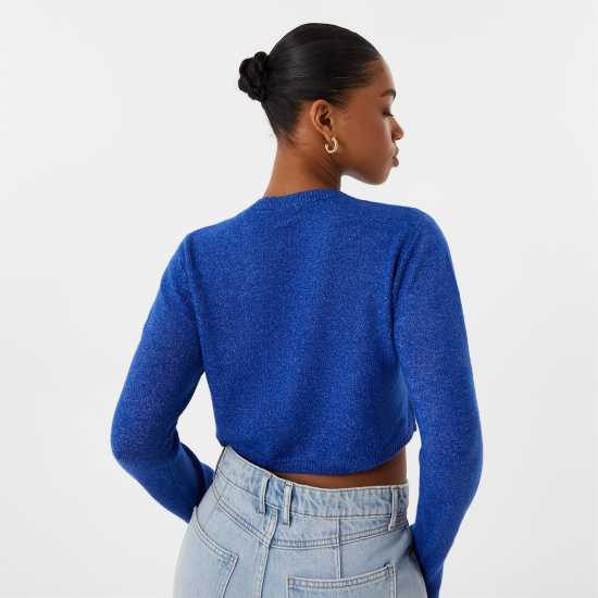 Плетена Жилетка Jack Wills Button Through Cardigan Cobalt Дамски пуловери и жилетки